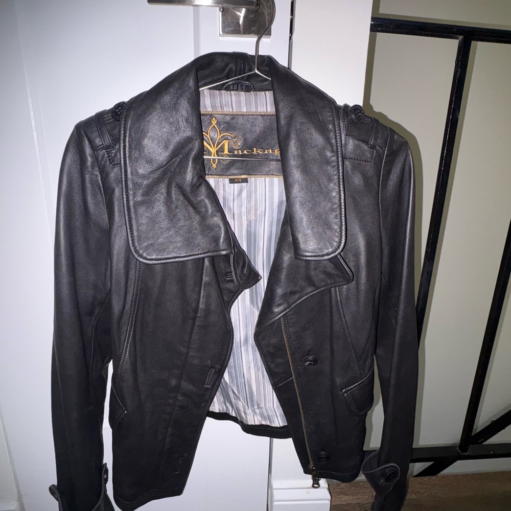 Mackage Black Leather Jacket